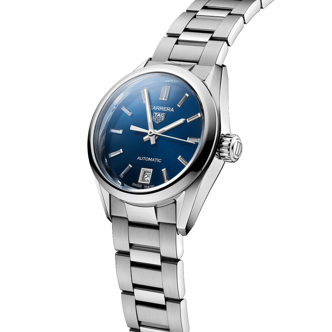 29mm TAG Heuer Carrera Calibre 9 Automatic Ladies' Blue Steel Watch